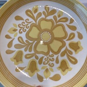 Royal Cavalier Amalfi Coast Vibes Ironstone Yellow Damsel Pattern 11.5” Platter